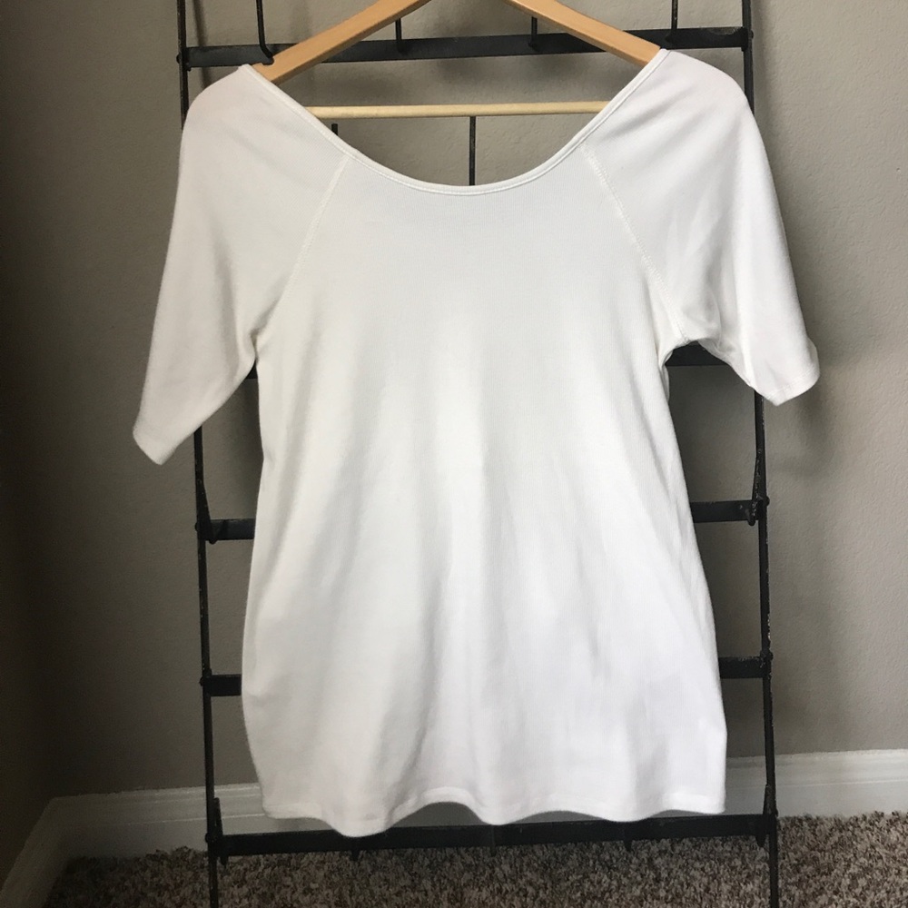 White Knit top from Anthropologie