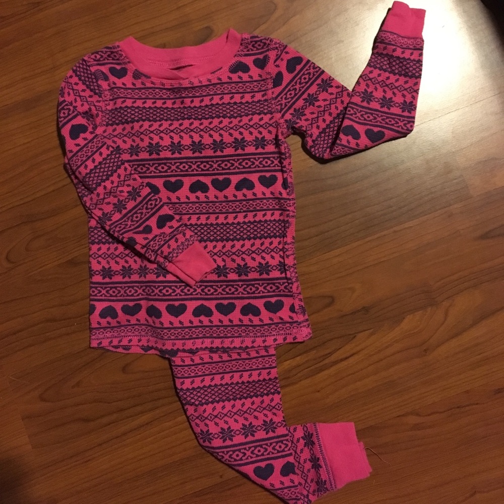 Toddler thermal pajamas Fair Isle print