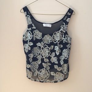 Abercrombie & Fitch, navy and gold tank top