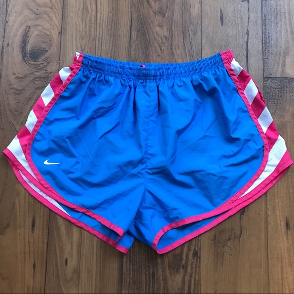 pink and blue nike shorts