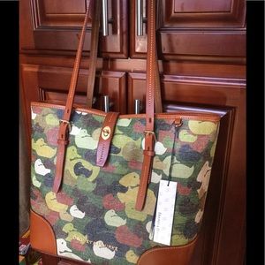 Dooney Bourke Dover Green Duck Camo Tote