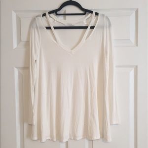 Flowy White Top w/ Cutouts