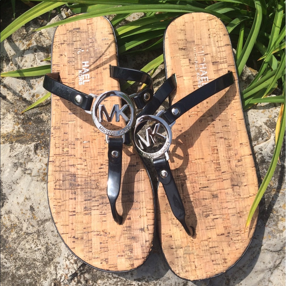 Michael Kors Cork Sandals in Black