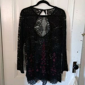 Free people lace embroidered tunic