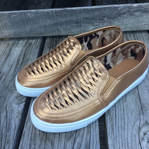 Bronze Leather Woven Loafers! NEW! - Picture 4 of 10