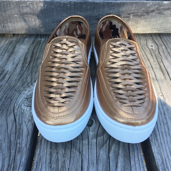 Bronze Leather Woven Loafers! NEW! - Picture 5 of 10