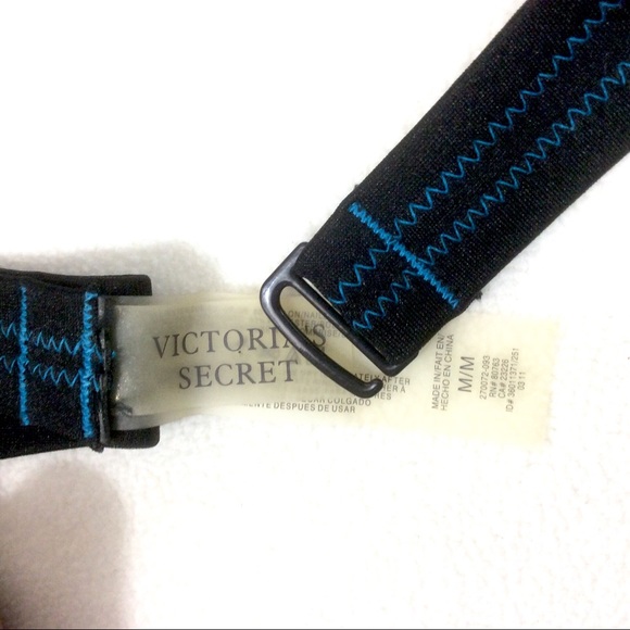 🦋VS Black Turquoise Ruffle Halter Bandeau M - Picture 3 of 3