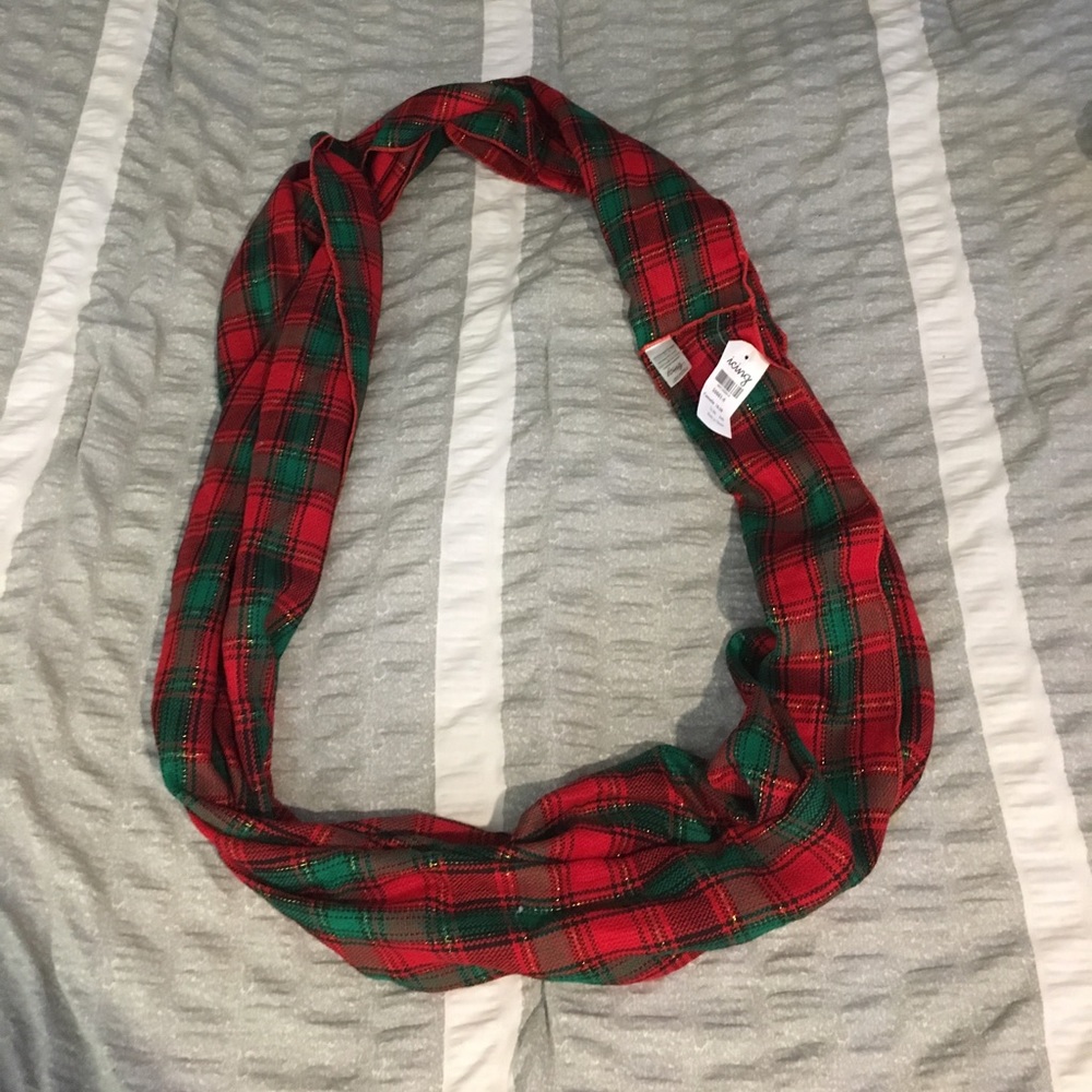 Red/Green Sparkle Plaid Scarf