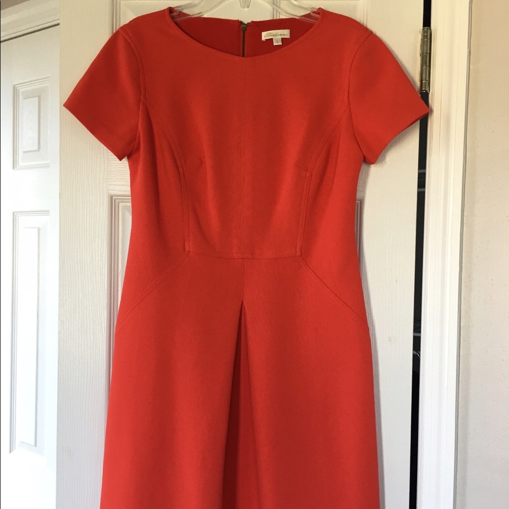 Shoshanna reddish orange cap sleeve dress