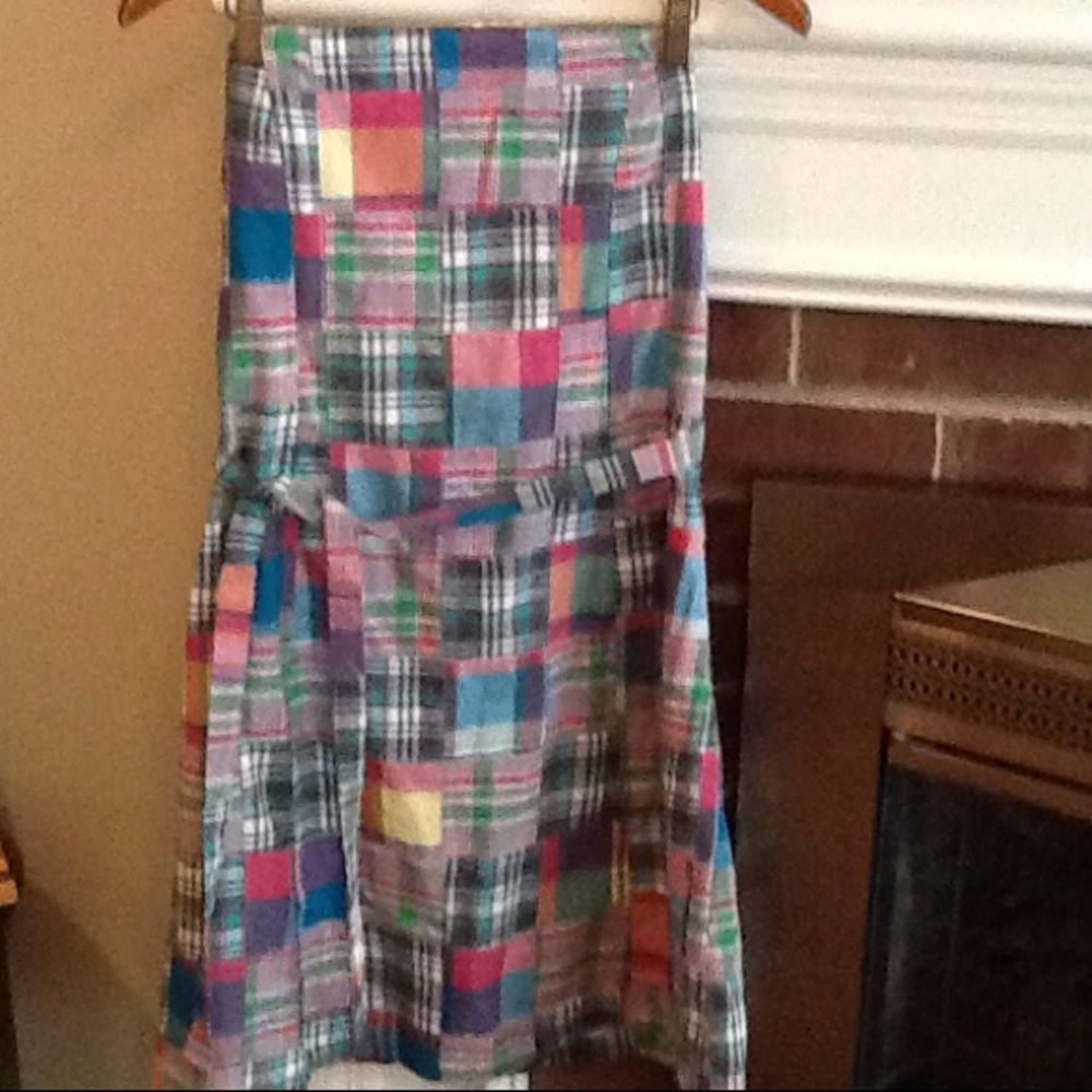 Lily pod strapless plaid patterned dress