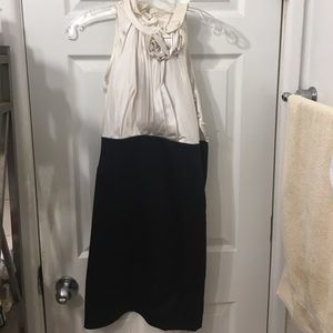 BCBGMAXAZRIA  white and black dress