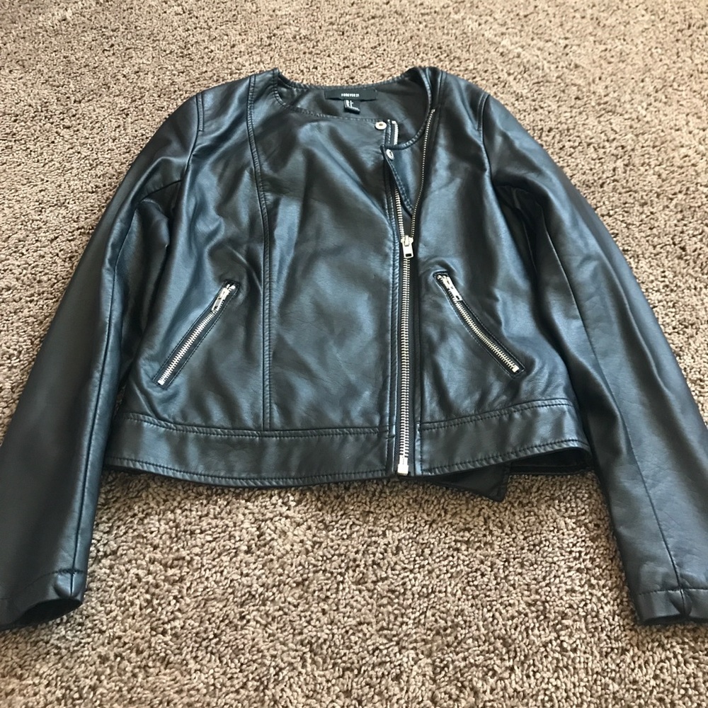 Black faux leather jacket