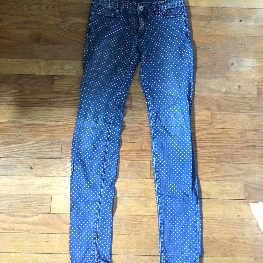 Pacsun Bullhead polka-dot skinny jeans