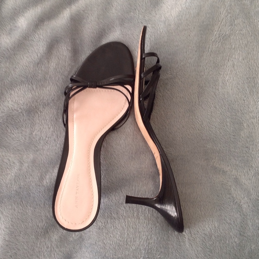 Strapped black heels