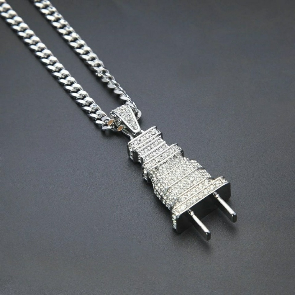 Hip hop long Cuban bling full rhineston