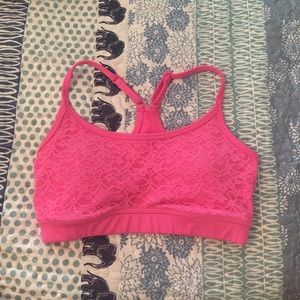 Aerie pink lace sports bra