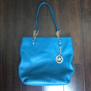 Teal Michael Kors tote