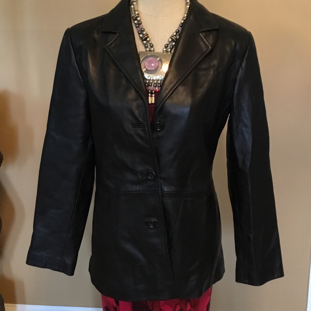 Gallery. Black leather jacket 🍀