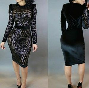 Black sequin dress