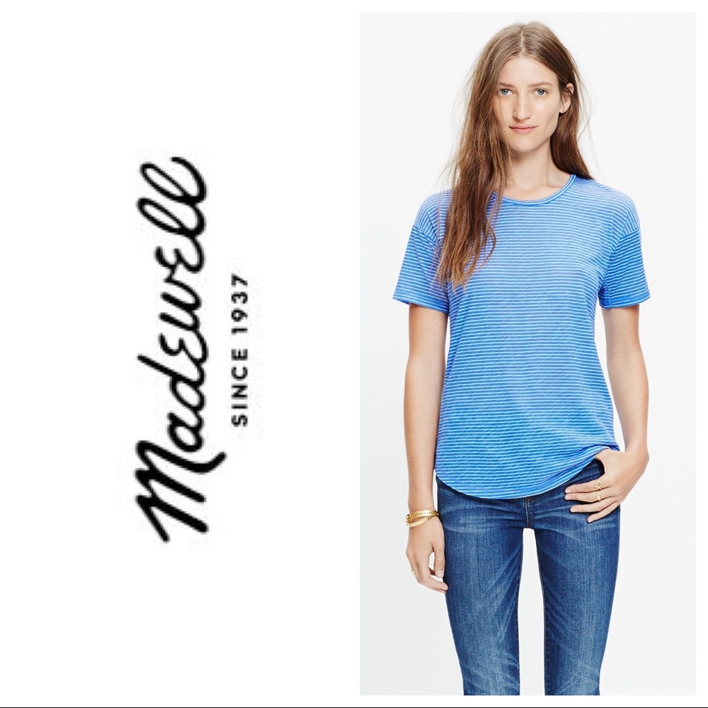 ❌SOLD! ❌MADEWELL Striped Crew Neck Tee Size M