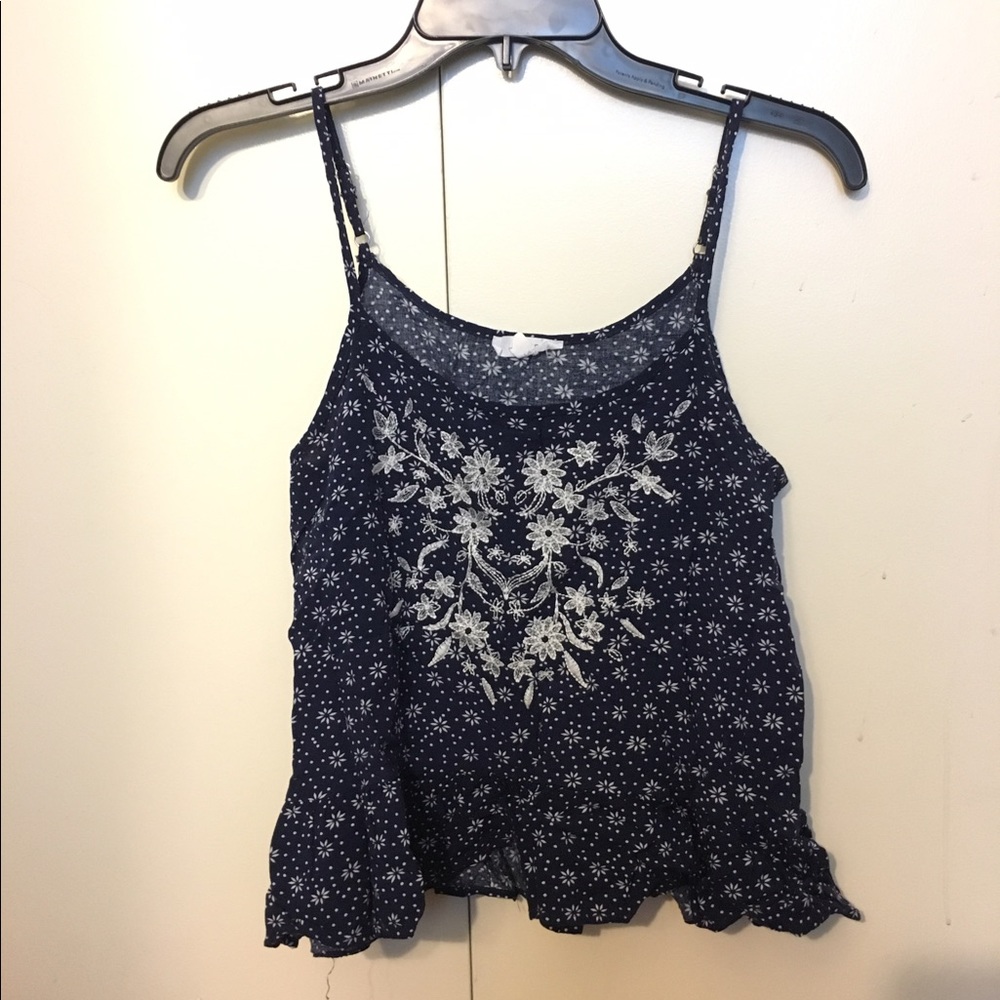 cropped floral patterned tank top