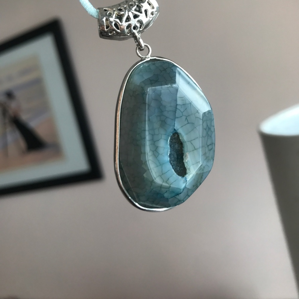 Aqua and Jade crystal necklace!
