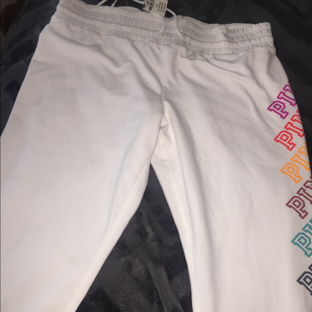 White PINK sweatpants