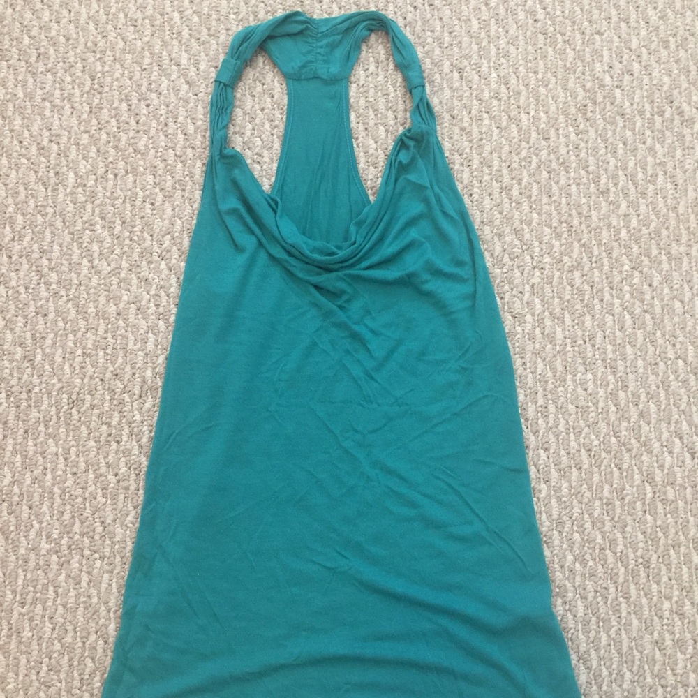 Teal Top racerback style low drapey neckline