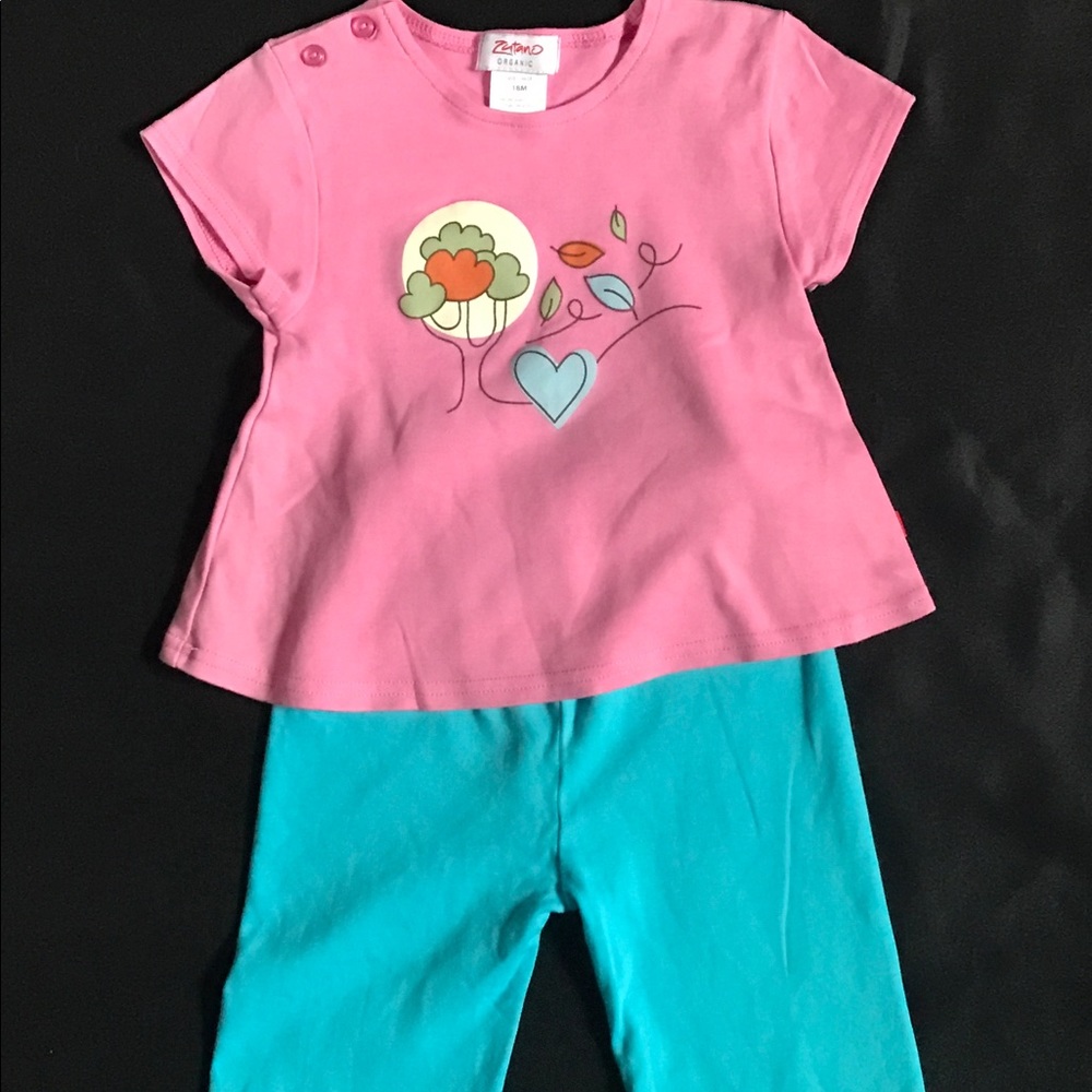 Boutique Zutano girls organic cotton set 18m