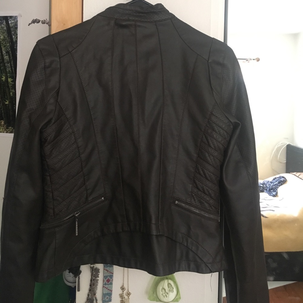 Vegan fake leather Moto jacket faux leather