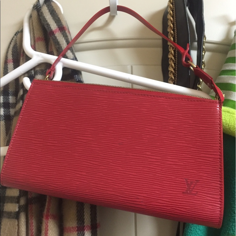 Louis Vuitton Red Epi Leather Pouchette