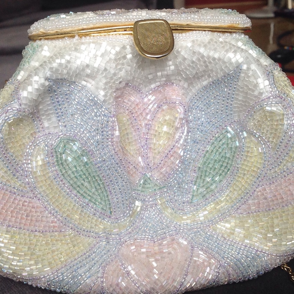 Beaded Evening Bag in Bright Pastels