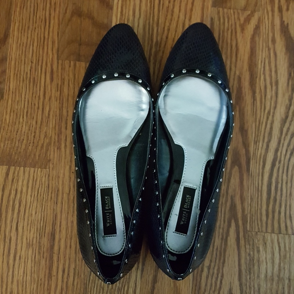 WHBM leather studded flats