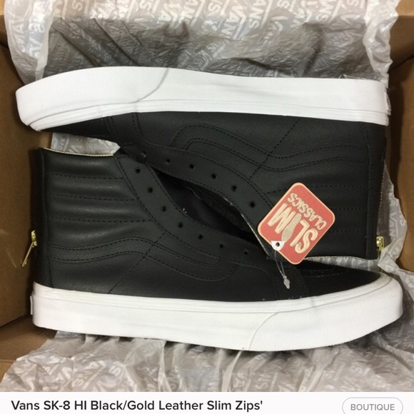 Vans Slim Black Leather - Picture 2 of 2