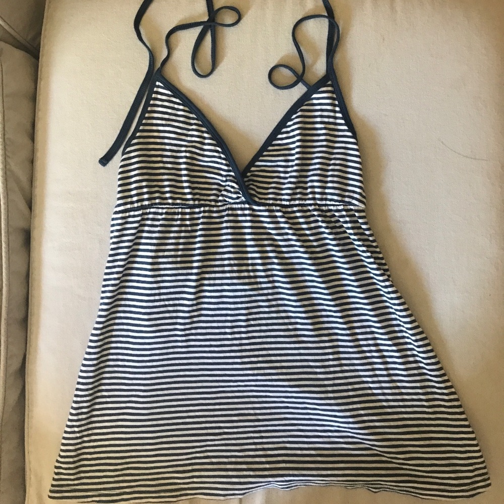 Gap navy blue striped halter top