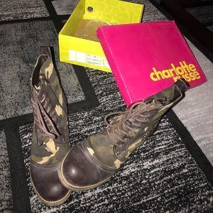 Charlotte Russe camo Lace up combat boots