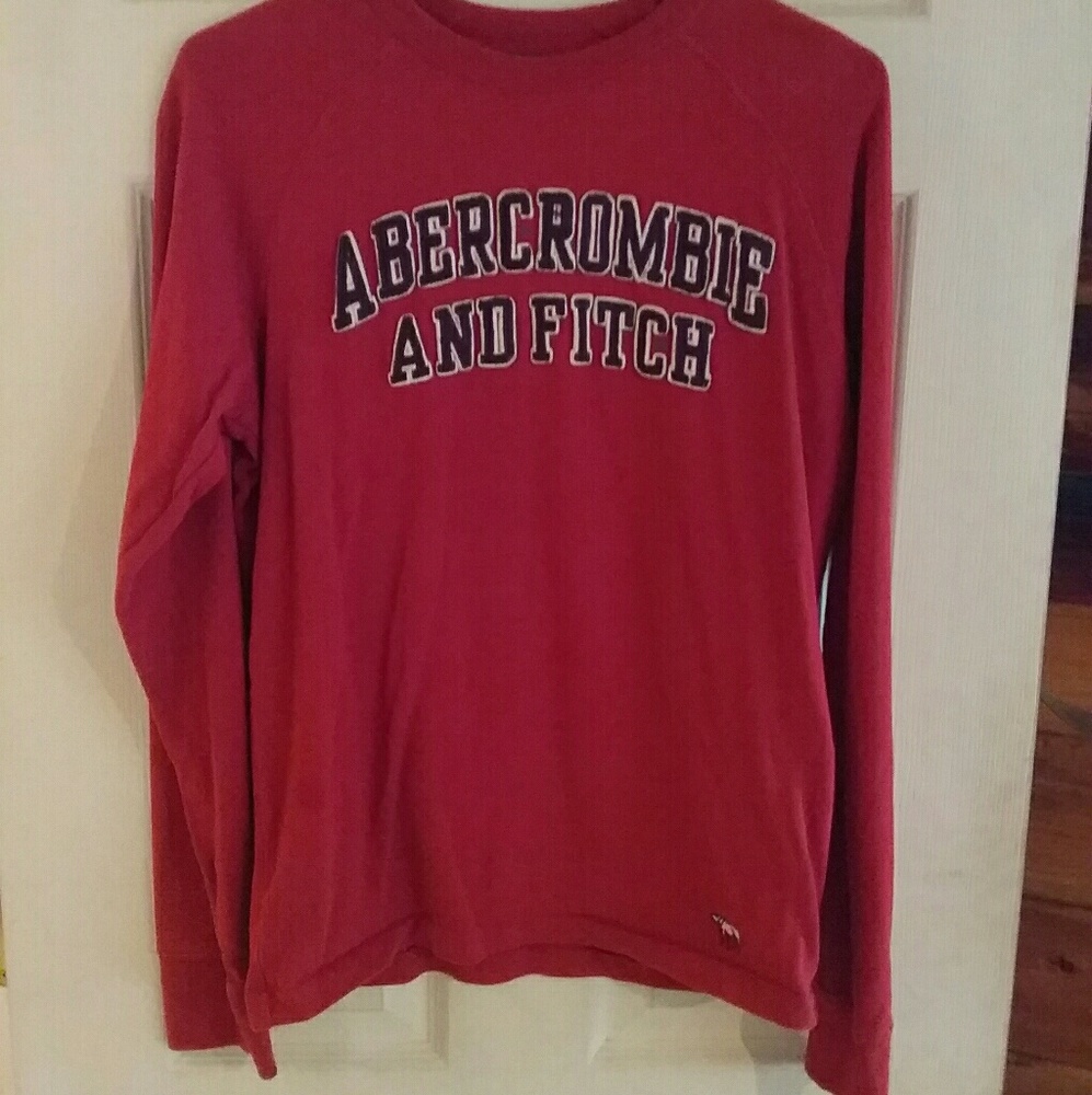 Abercrombie and Fitch Red Long Sleeve Shirt