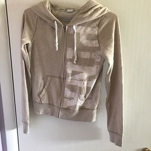 Victoria's Secret Pink Cream colored zip-up hoodie