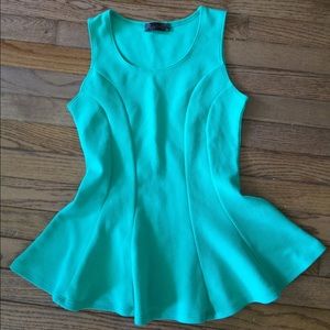 Blue/Green Peplum Top