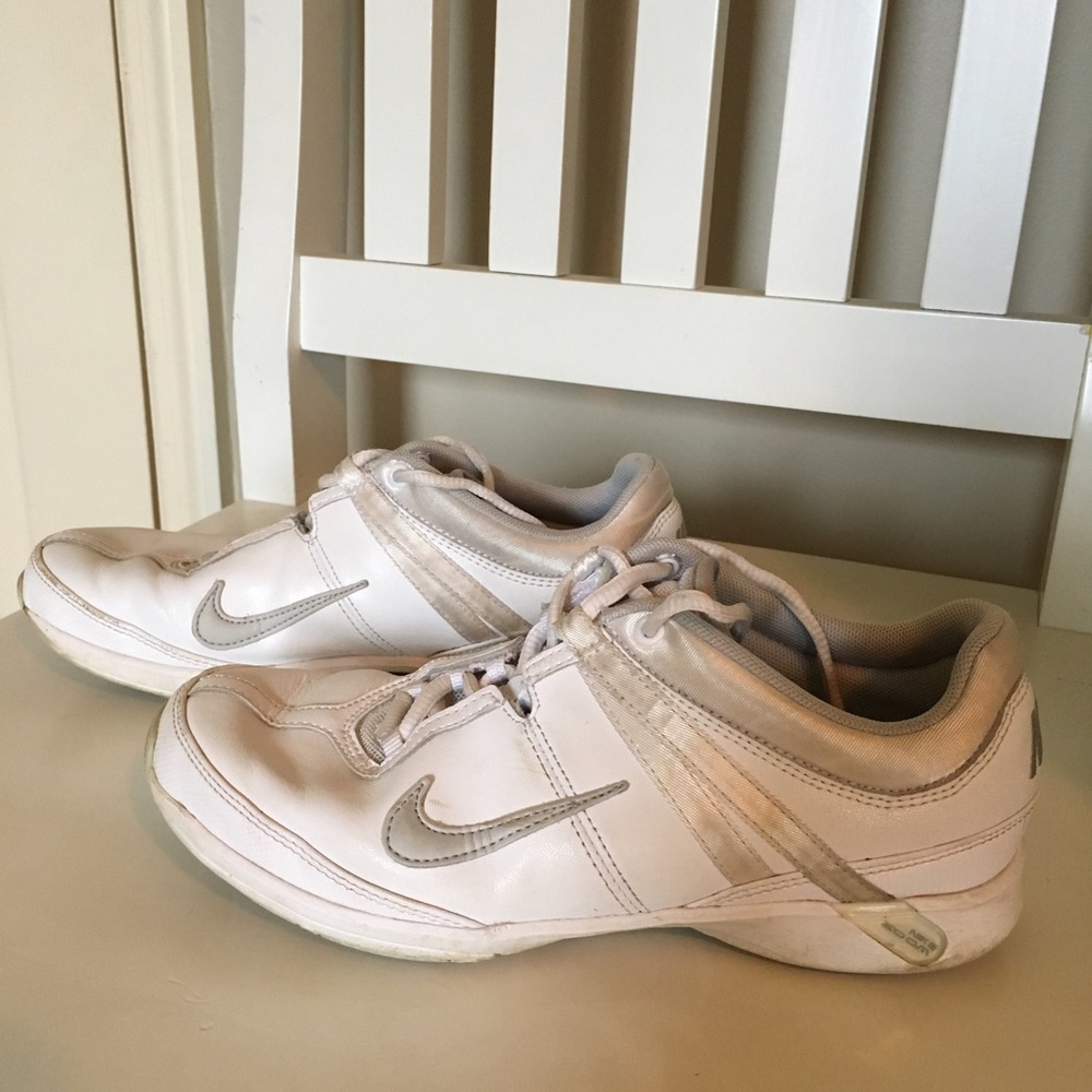 White Nike cheer shoes