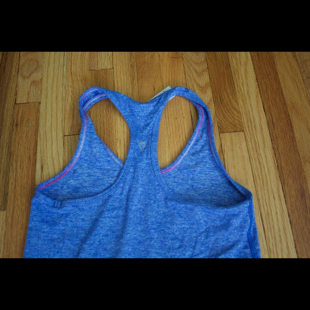 Blue ivivva (by lululemon) racerback tank.