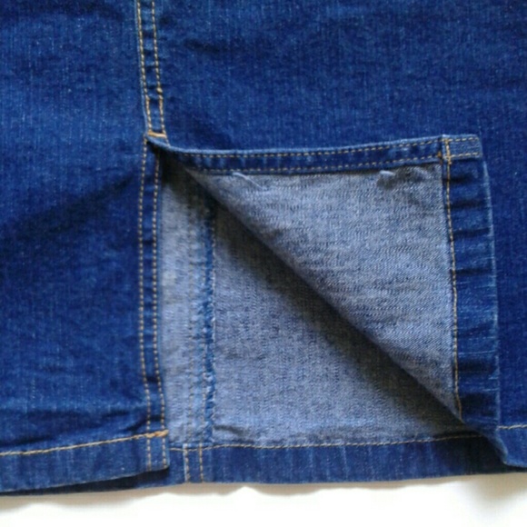 Y2K 2000s Tommy Hilfiger blue slit jean skirt - Picture 3 of 6