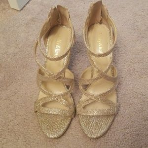 Gold strappy sandals