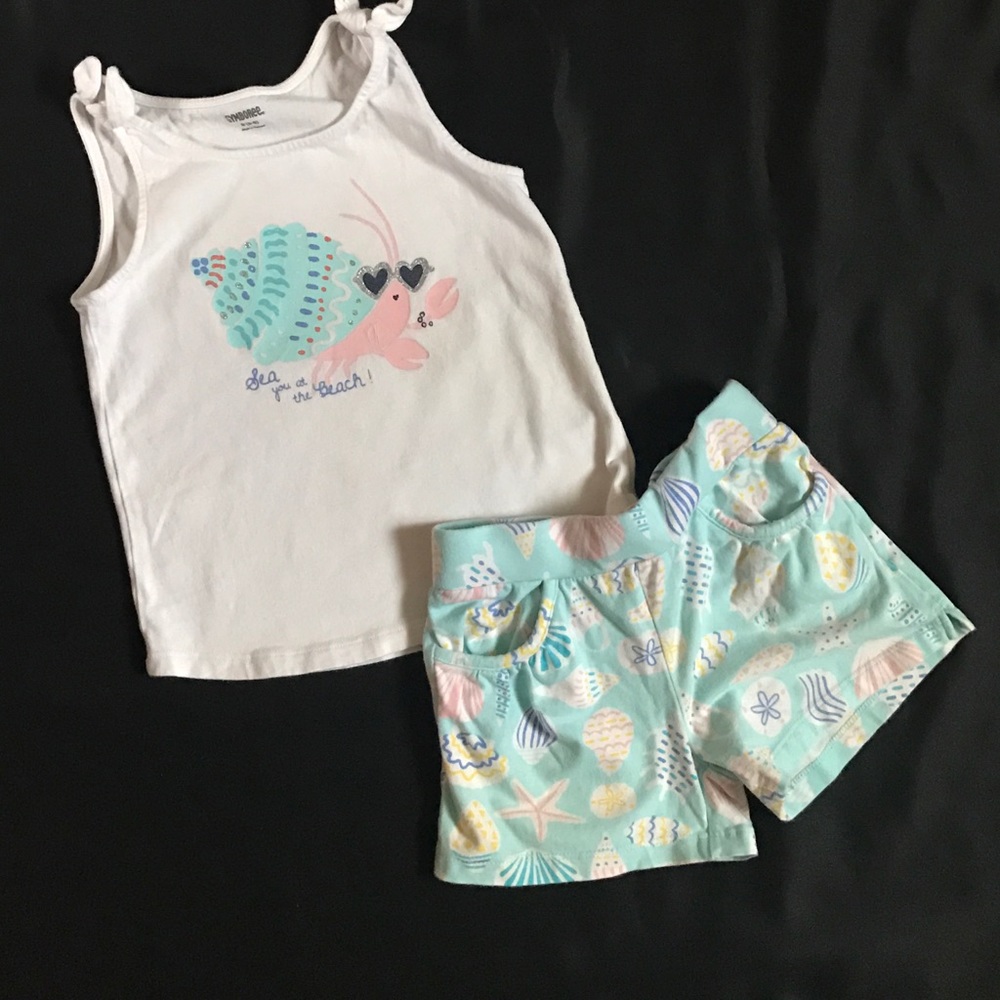 Girls Gymboree 5/6 Summer shorts top set