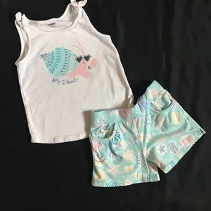 Girls Gymboree 5/6 Summer shorts top set