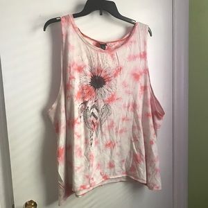 Torrid Pink Tye Dye Floral Tank; Size 2
