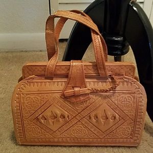 VINTAGE leather TOOL SATCHEL HANDBAG