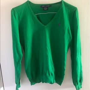 Green V Neck Ralph Lauren Polo sweater