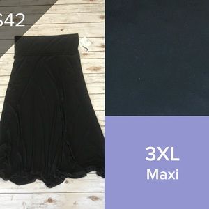 NWT LuLaRoe Maxi Skirt - 3XL - black
