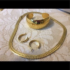 Vintage - necklace- bracelet - stud enhancer set